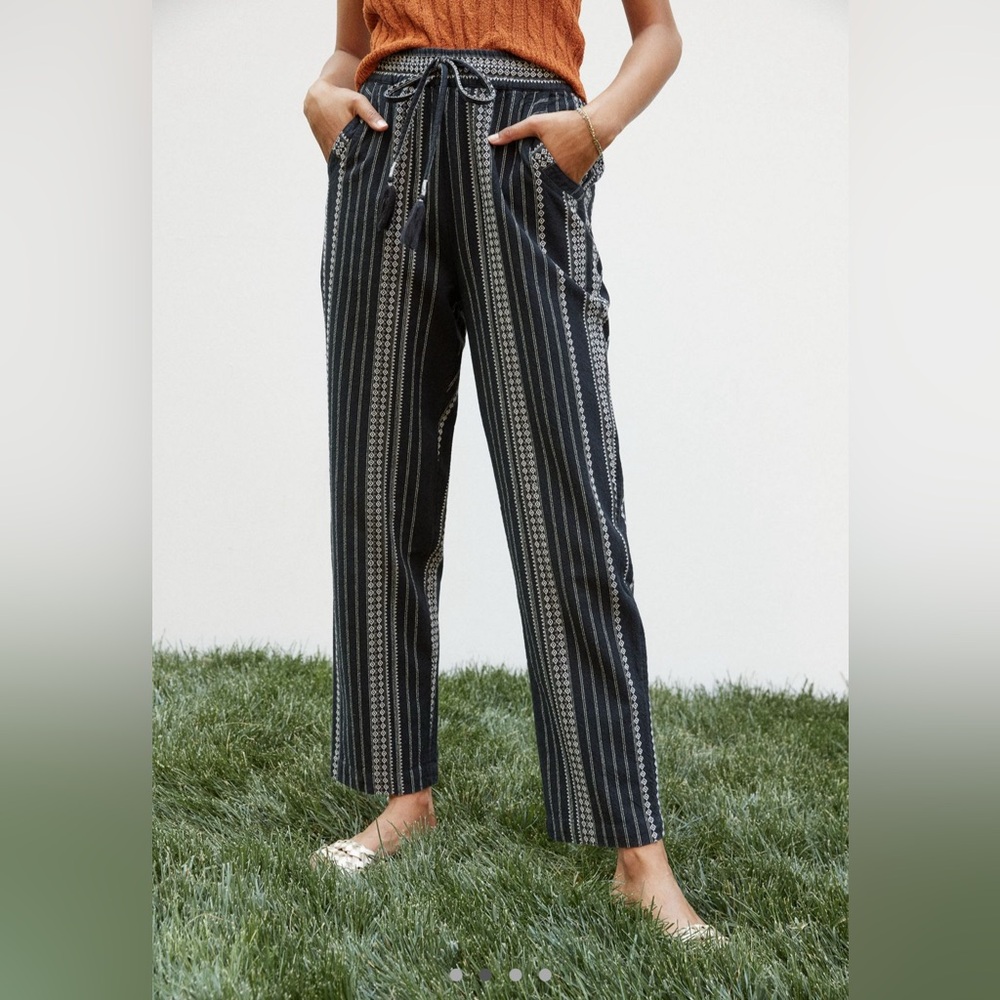 Anthropologie Black and Gray Patterned pants